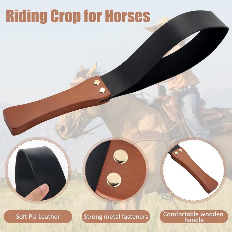 Catcan Riding Crop for Horses, 19'' Equestrianism Crops Leather Horse Whip for Equestrian Sports Training Whip - Image 5